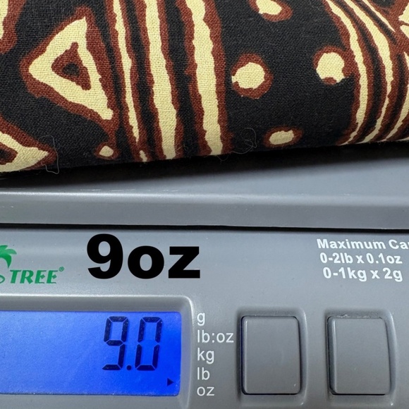 fabric remnant "mud" cloth repro vintage cotton 41" x 60" brown cream pristine - Picture 9 of 9